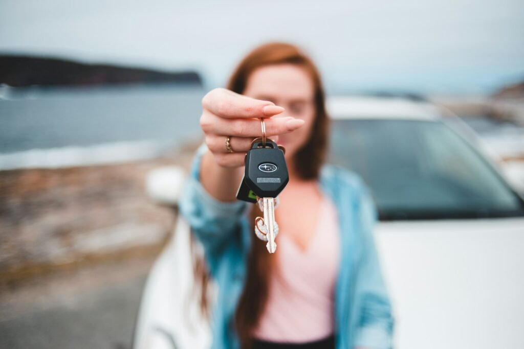 Close-up of a black car key