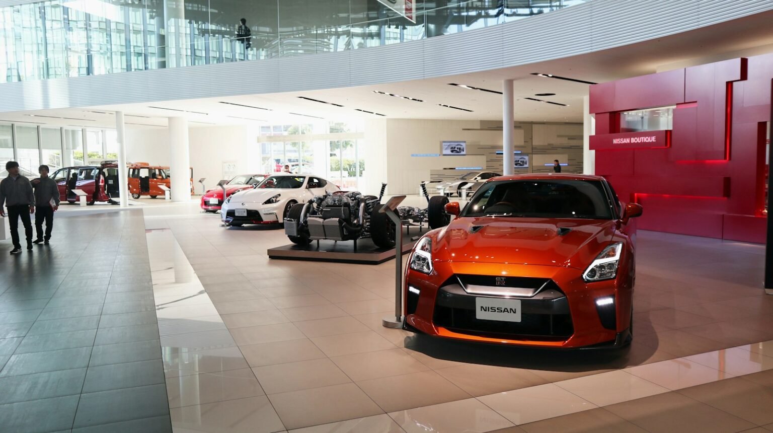 Car showroom with vehicles on display